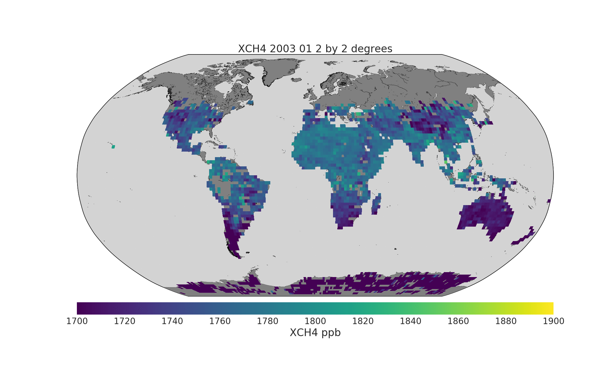 Methane column 2003-2012